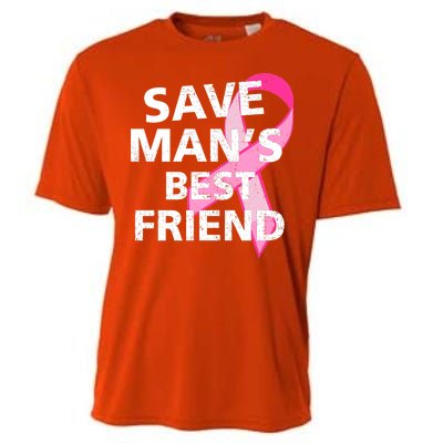 Save Man's Best Friend Breast Cancer Ribbon Cooling Performance Crew T-Shirt