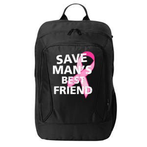 Save Man's Best Friend Breast Cancer Ribbon City Backpack