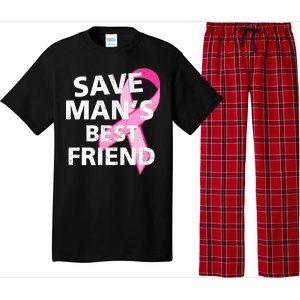 Save Man's Best Friend Breast Cancer Ribbon Pajama Set