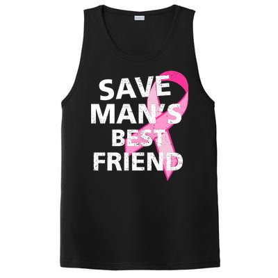 Save Man's Best Friend Breast Cancer Ribbon PosiCharge Competitor Tank