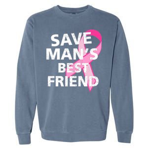 Save Man's Best Friend Breast Cancer Ribbon Garment-Dyed Sweatshirt