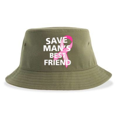 Save Man's Best Friend Breast Cancer Ribbon Sustainable Bucket Hat