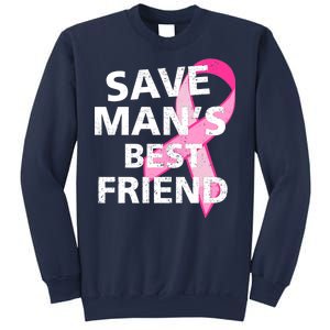 Save Man's Best Friend Breast Cancer Ribbon Sweatshirt