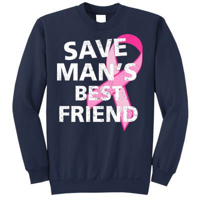 Save Man's Best Friend Breast Cancer Ribbon Sweatshirt