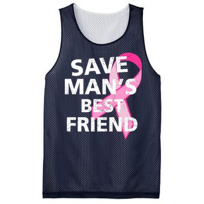 Save Man's Best Friend Breast Cancer Ribbon Mesh Reversible Basketball Jersey Tank