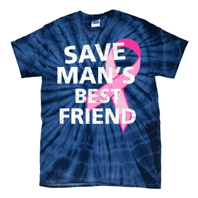 Save Man's Best Friend Breast Cancer Ribbon Tie-Dye T-Shirt