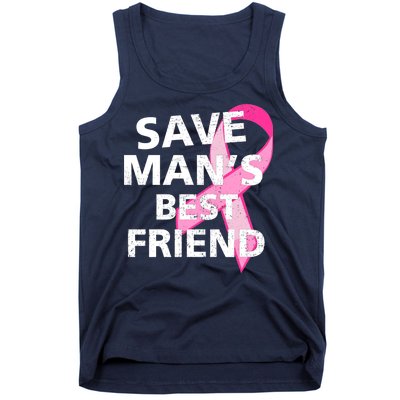 Save Man's Best Friend Breast Cancer Ribbon Tank Top