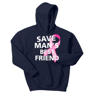 Save Man's Best Friend Breast Cancer Ribbon Kids Hoodie