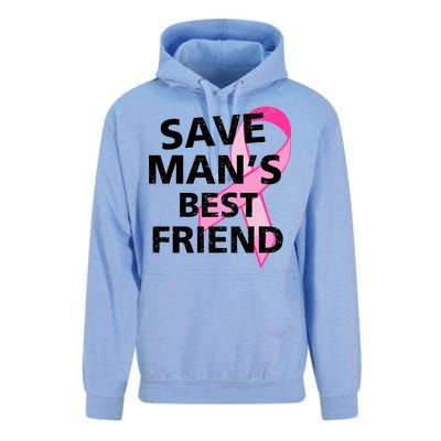 Save Man's Best Friend Breast Cancer Ribbon Unisex Surf Hoodie