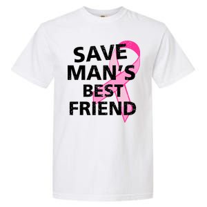 Save Man's Best Friend Breast Cancer Ribbon Garment-Dyed Heavyweight T-Shirt