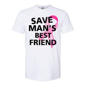 Save Man's Best Friend Breast Cancer Ribbon Softstyle CVC T-Shirt