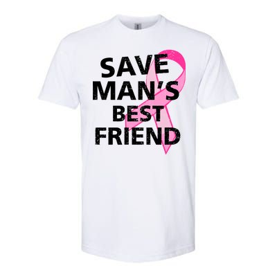 Save Man's Best Friend Breast Cancer Ribbon Softstyle® CVC T-Shirt