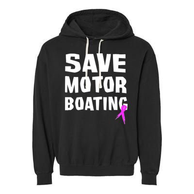 Save Motor Boating Breast Cancer Garment-Dyed Fleece Hoodie