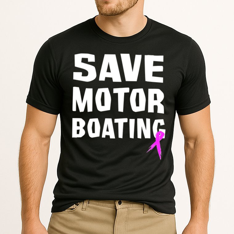Save Motor Boating Breast Cancer Cooling Performance Crew T-Shirt