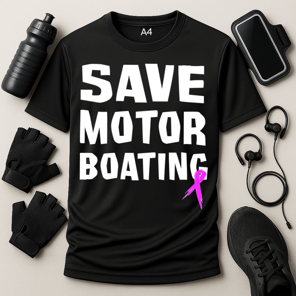 Save Motor Boating Breast Cancer Cooling Performance Crew T-Shirt