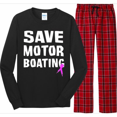 Save Motor Boating Breast Cancer Long Sleeve Pajama Set