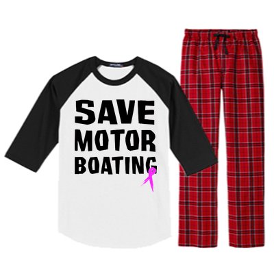 Save Motor Boating Breast Cancer Raglan Sleeve Pajama Set