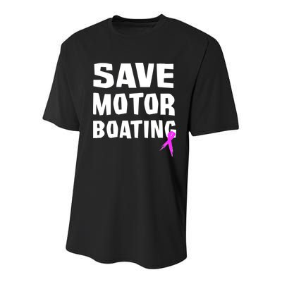 Save Motor Boating Breast Cancer Youth Performance Sprint T-Shirt