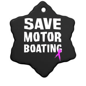 Save Motor Boating Breast Cancer Ceramic Star Ornament