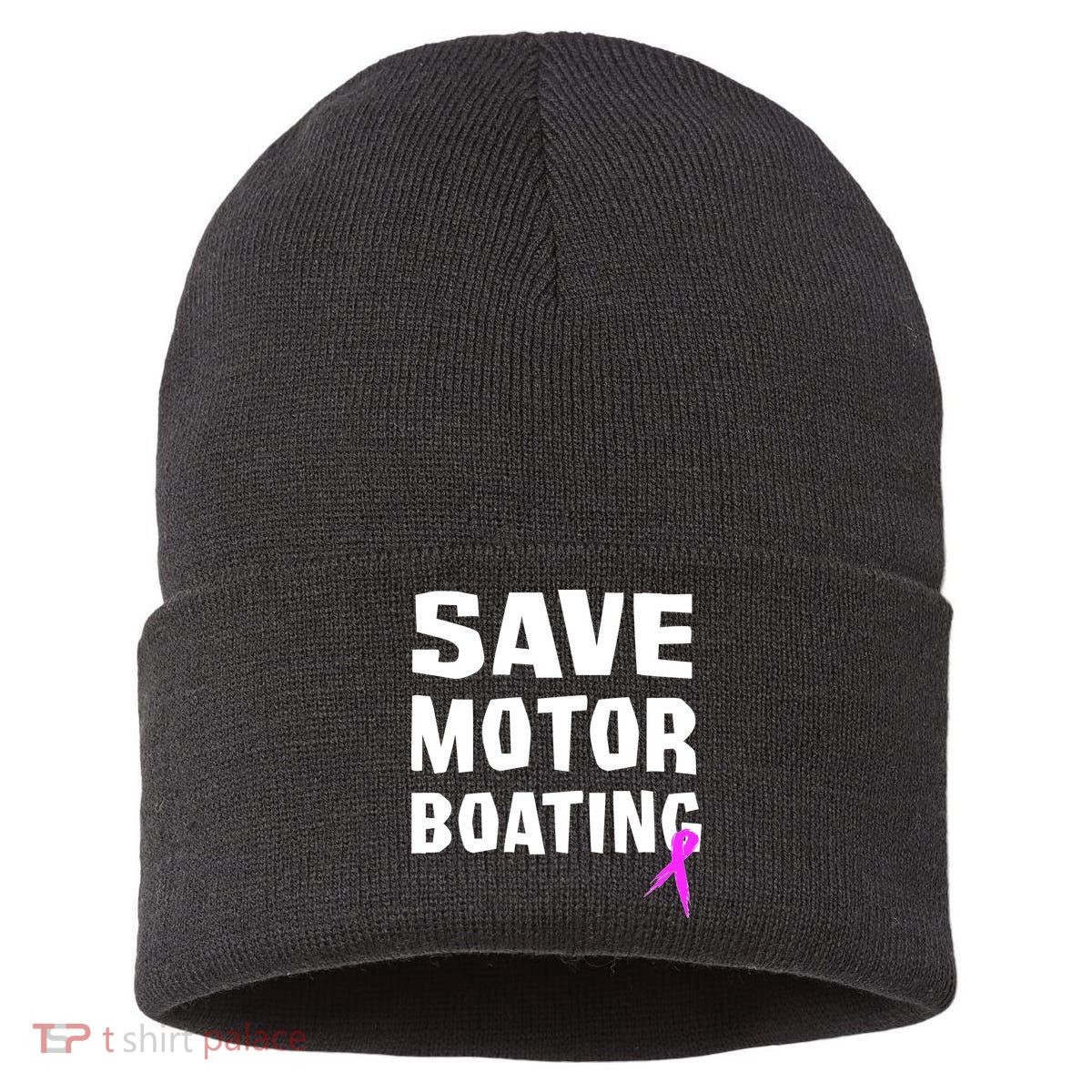 Save Motor Boating Breast Cancer Sustainable Knit Beanie