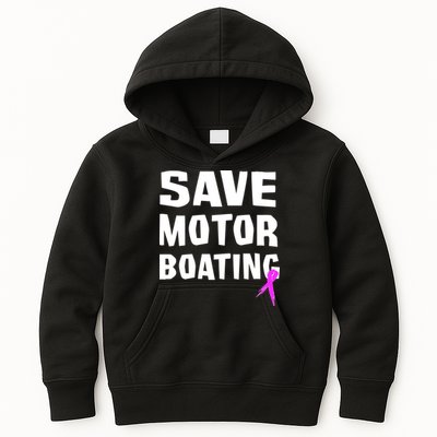 Save Motor Boating Breast Cancer Kids Hoodie