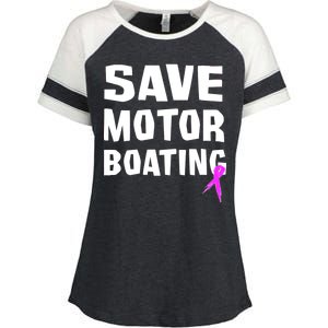 Save Motor Boating Breast Cancer Enza Ladies Jersey Colorblock Tee