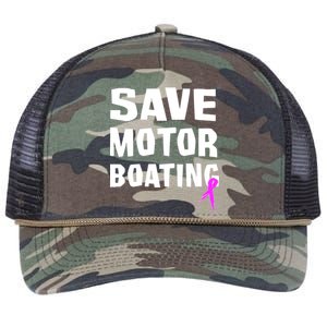 Save Motor Boating Breast Cancer Retro Rope Trucker Hat Cap