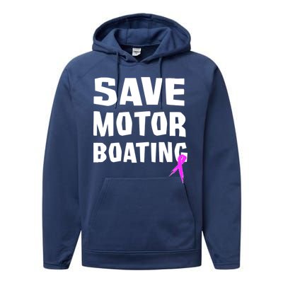 Save Motor Boating Breast Cancer Performance Fleece Hoodie