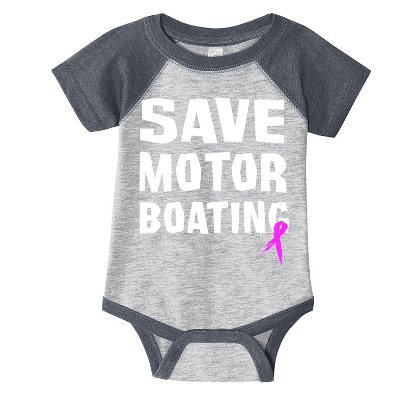 Save Motor Boating Breast Cancer Infant Baby Jersey Bodysuit