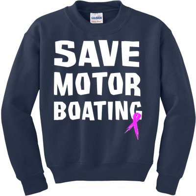 Save Motor Boating Breast Cancer Kids Sweatshirt