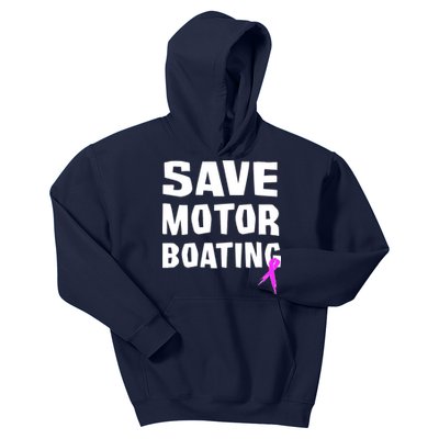 Save Motor Boating Breast Cancer Kids Hoodie