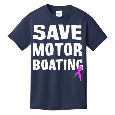 Save Motor Boating Breast Cancer Kids T-Shirt