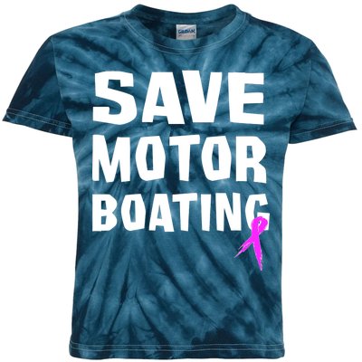 Save Motor Boating Breast Cancer Kids Tie-Dye T-Shirt