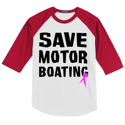 Save Motor Boating Breast Cancer Kids Colorblock Raglan Jersey