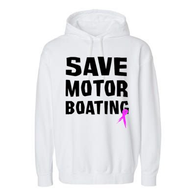 Save Motor Boating Breast Cancer Garment-Dyed Fleece Hoodie