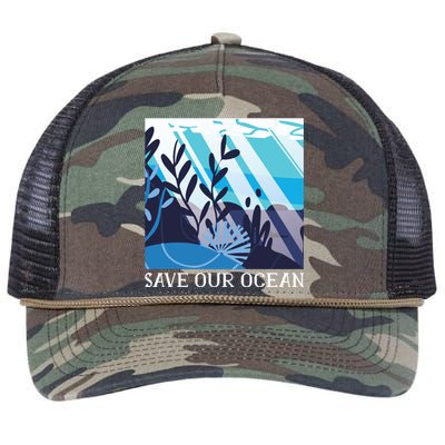 Save Our Ocean Retro Rope Trucker Hat Cap