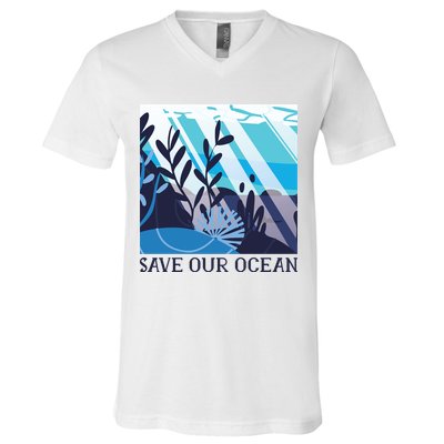 Save Our Ocean V-Neck T-Shirt