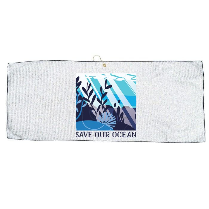 Save Our Ocean Large Microfiber Waffle Golf Towel