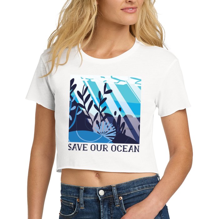 Save Our Ocean Women's Crop Top Tee