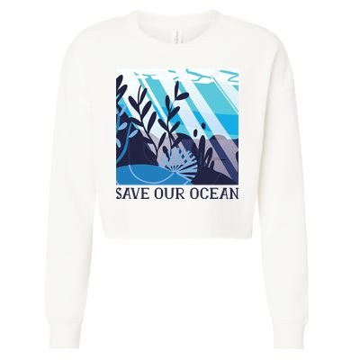 Save Our Ocean Cropped Pullover Crew