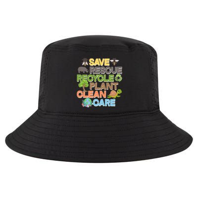 Save Rescue Recycle Plant Clean Care Earth Day Cool Comfort Performance Bucket Hat