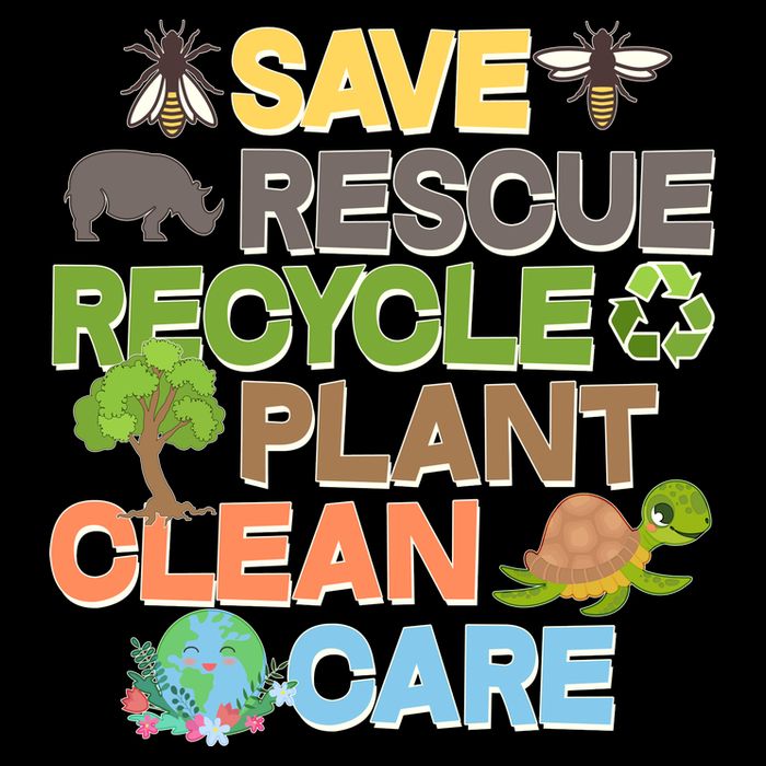 Save Rescue Recycle Plant Clean Care Earth Day Doggie Tank