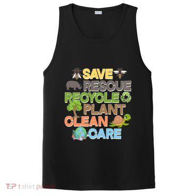 Save Rescue Recycle Plant Clean Care Earth Day PosiCharge Competitor Tank