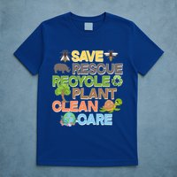 Save Rescue Recycle Plant Clean Care Earth Day T-Shirt