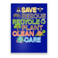 Save Rescue Recycle Plant Clean Care Earth Day Poster