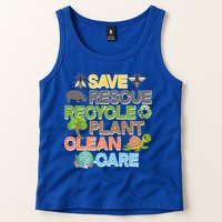 Save Rescue Recycle Plant Clean Care Earth Day Tank Top