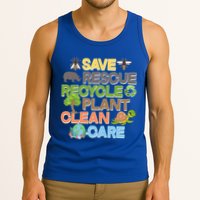 Save Rescue Recycle Plant Clean Care Earth Day Tank Top