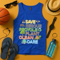 Save Rescue Recycle Plant Clean Care Earth Day Tank Top