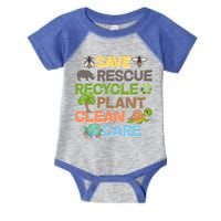 Save Rescue Recycle Plant Clean Care Earth Day Infant Baby Jersey Bodysuit