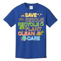 Save Rescue Recycle Plant Clean Care Earth Day Kids T-Shirt